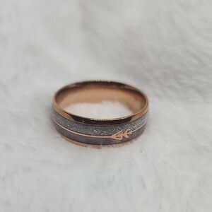 Stainless Steel Arrow Striped Men's Ring